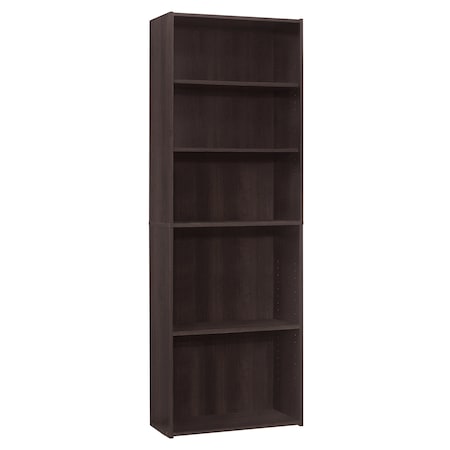 Monarch Specialties Bookshelf, Bookcase, 6 Tier, 72"H, Office, Bedroom, Laminate, Brown, Transitional I 7467